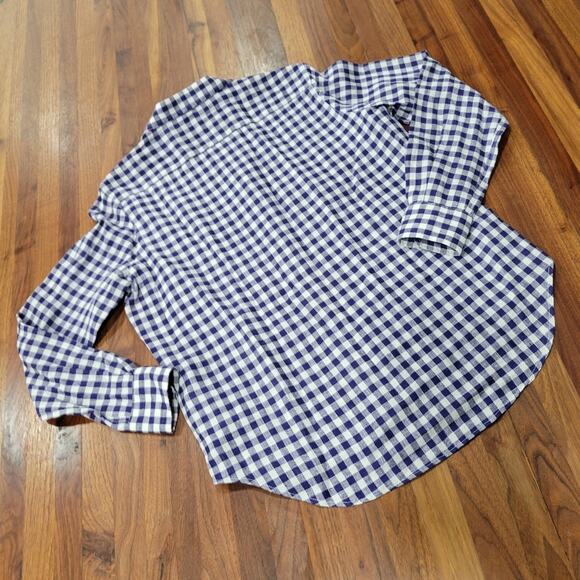 Frank & Eileen Eileen Shirt Relaxed Linen Button Front Gingham Plaid Size XXS - Picture 5 of 10